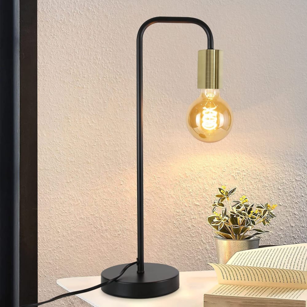 Lampe de table en fer noir 21.5x48.5x14cm e27 — vue 3