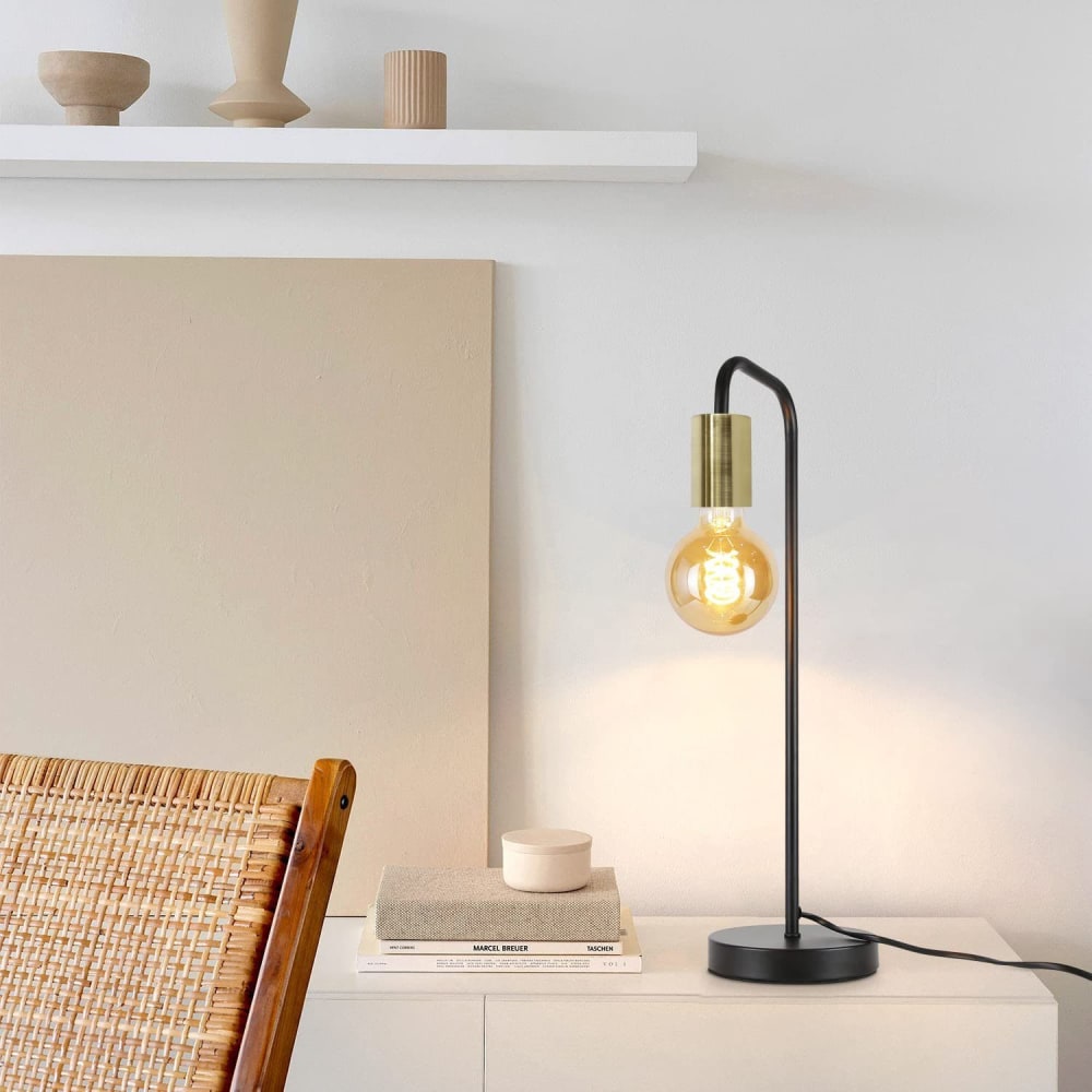 Lampe de table en fer noir 21.5x48.5x14cm e27 — vue 4
