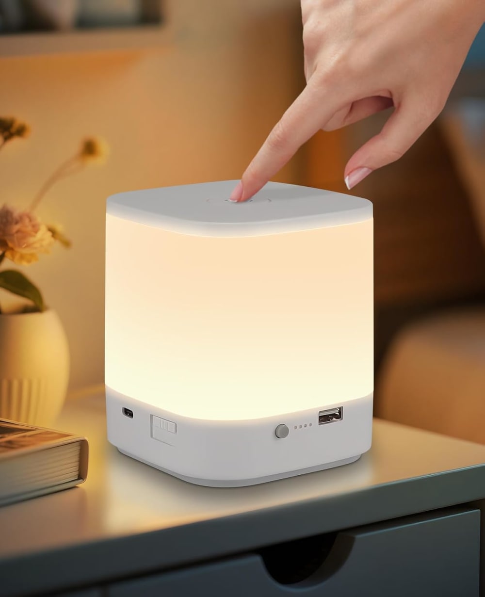 Tischlampe PC 9.8x9.8x11.5cm Weiß LED - Maisons Du Monde