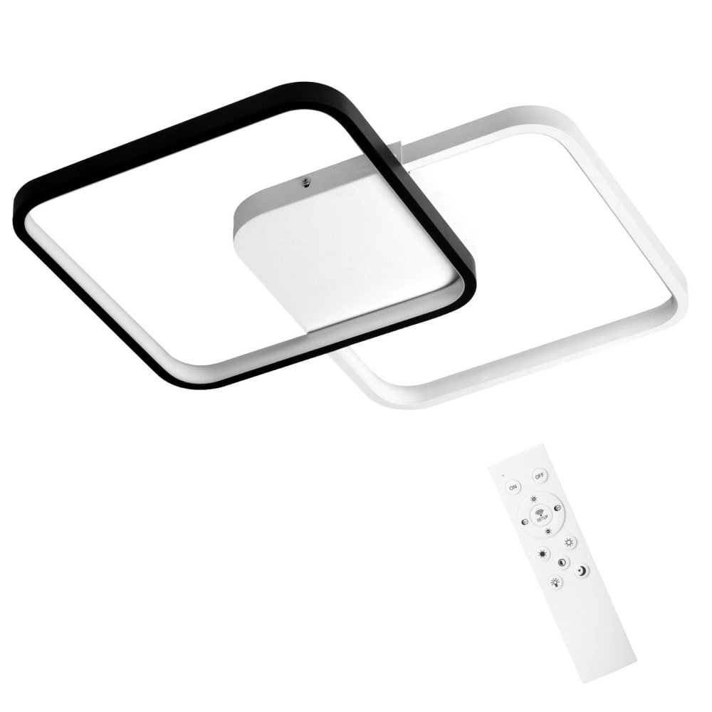 Plafonnier en fer aluminium noir 30x4.5x30cm led 55w