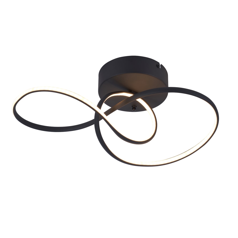 Plafonnier en fer aluminium noir 41x19.5x16.5cm led 24w