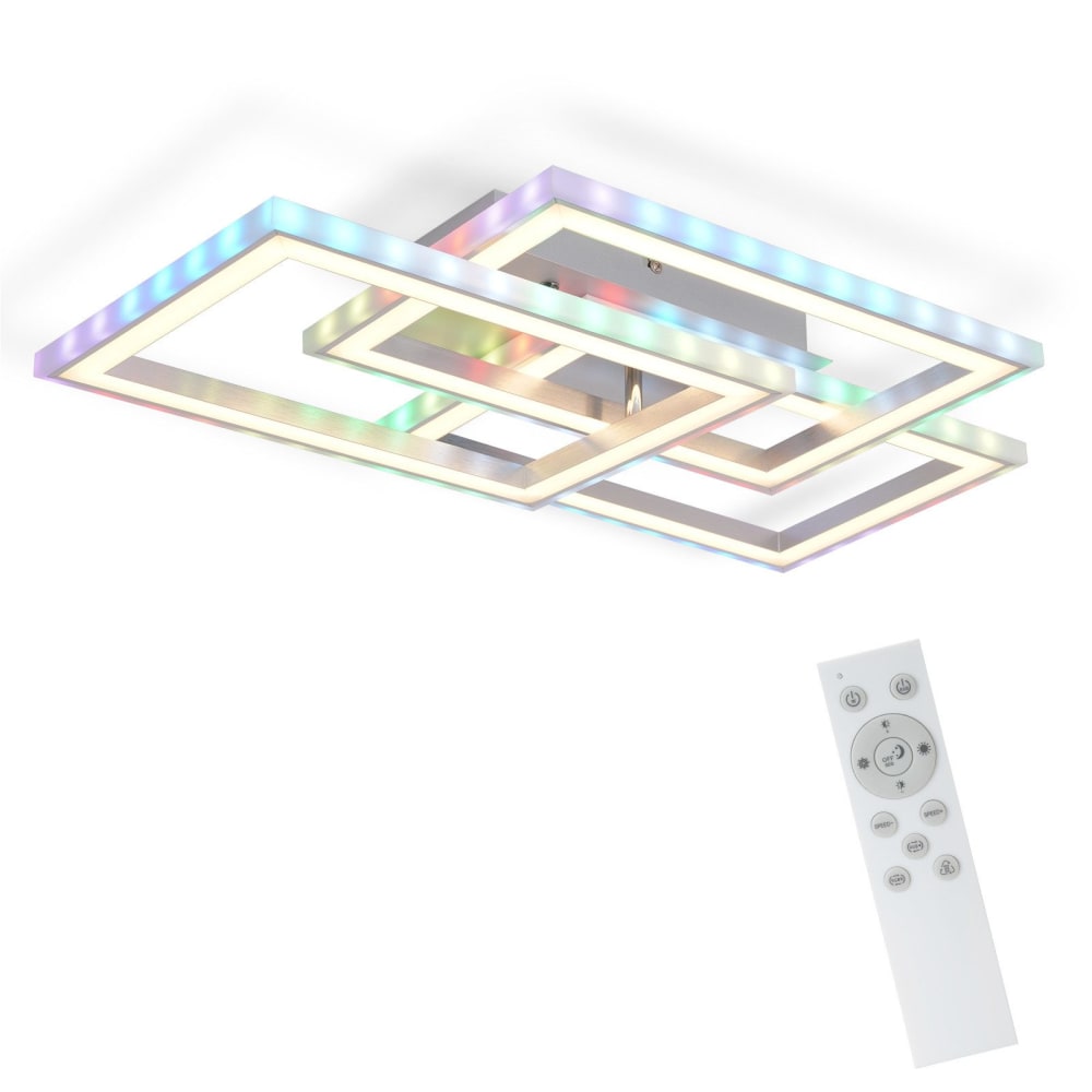 Plafonnier en fer aluminium argenté 54x33.5x9cm led 40w — vue 4