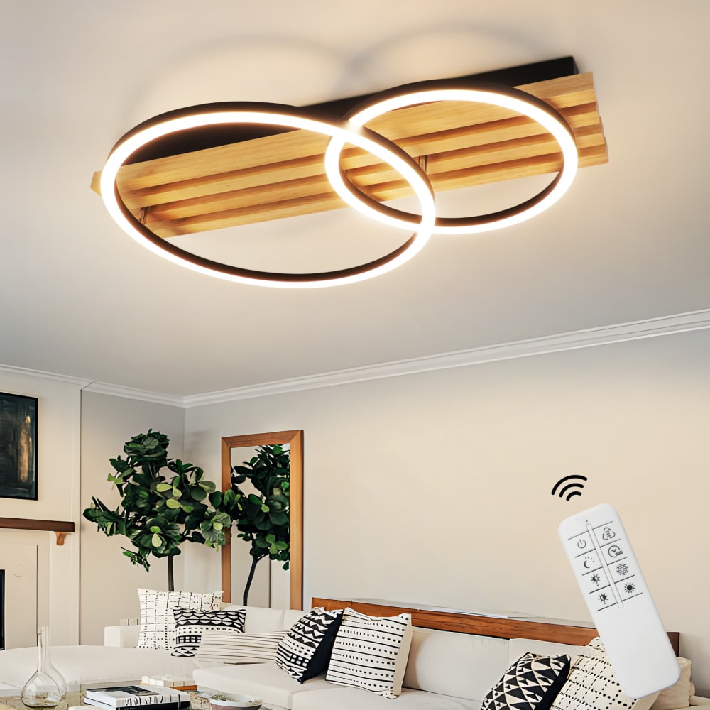 Plafonnier en fer aluminium noir 55x35x8.8cm led 36w — vue 3