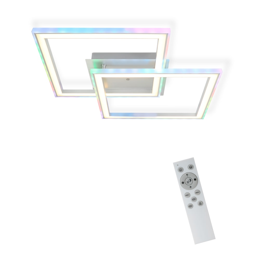 Plafonnier en fer aluminium blanc 44.5x44.5x6.5cm led rgb 35w