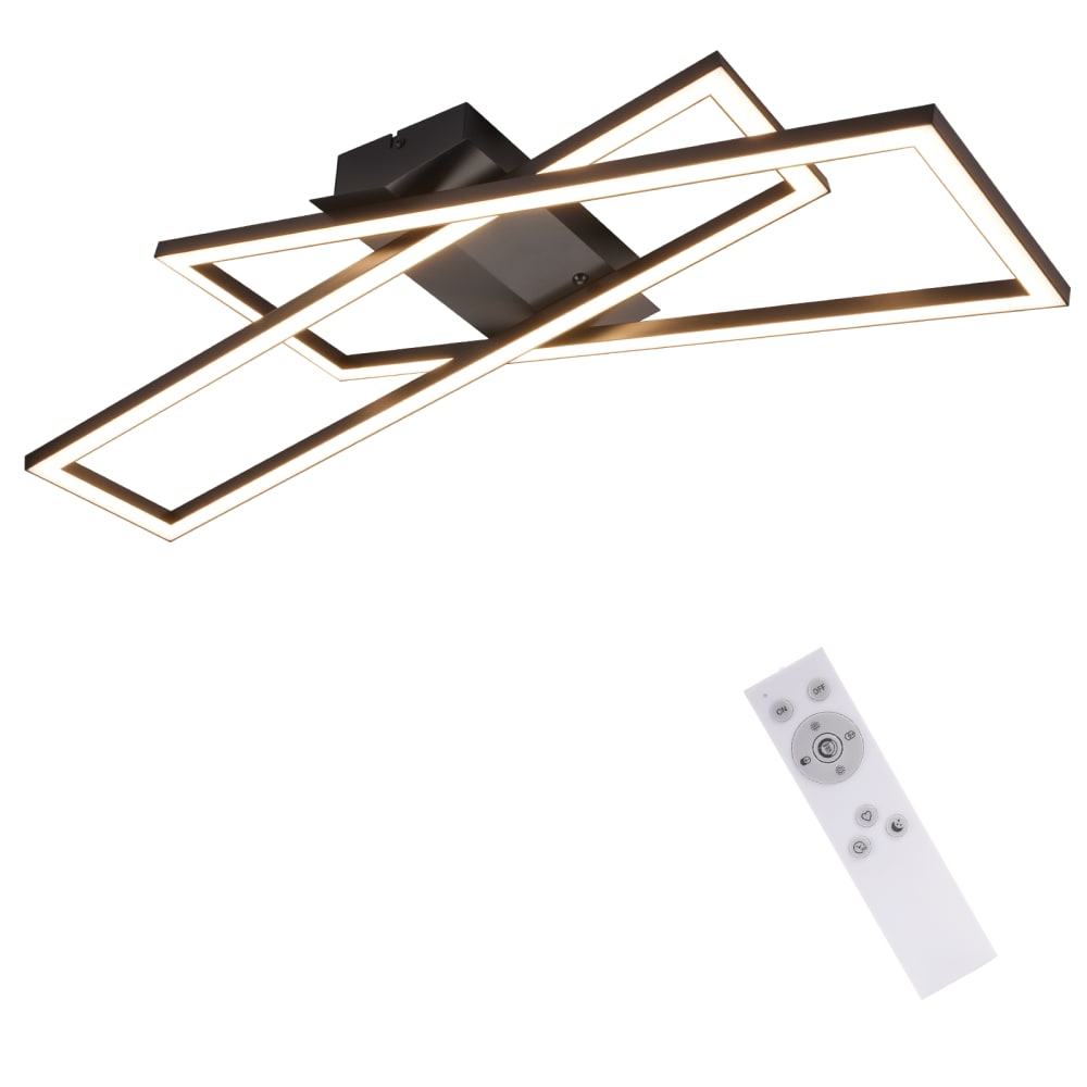 Plafonnier en fer aluminium noir 67x22x13.5cm led 36w
