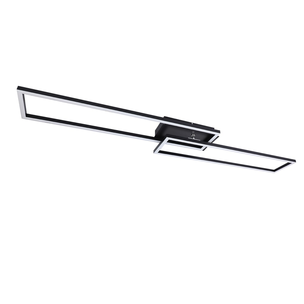 Plafonnier en fer aluminium noir 102.5x18.5x7.3cm led 3000k 32w