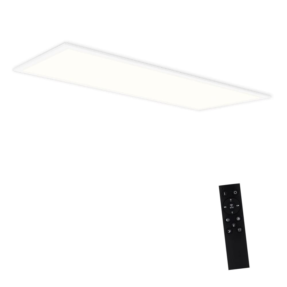 Plafonnier en fer aluminium blanc 120x30x5.5cm led 48w — vue 4