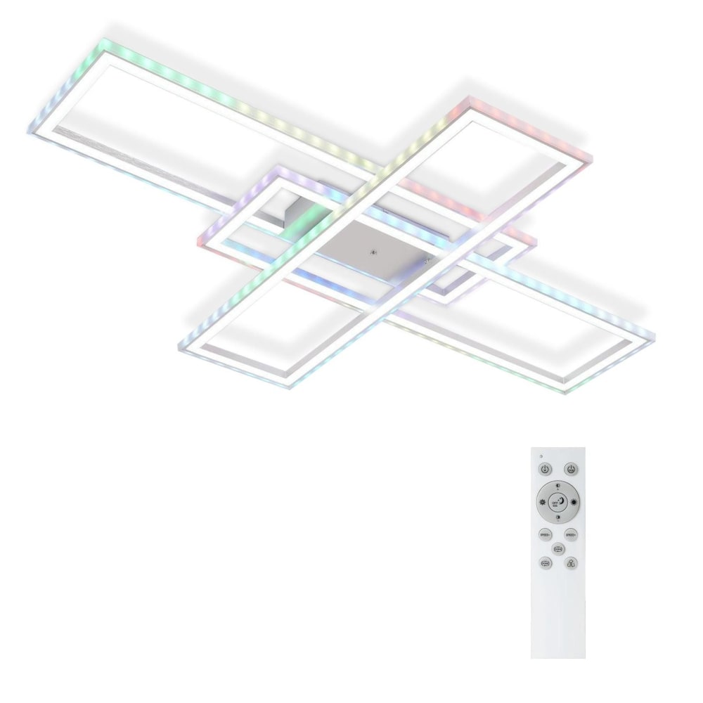 Plafonnier en fer aluminium argenté 101.2x71x7cm led 45w