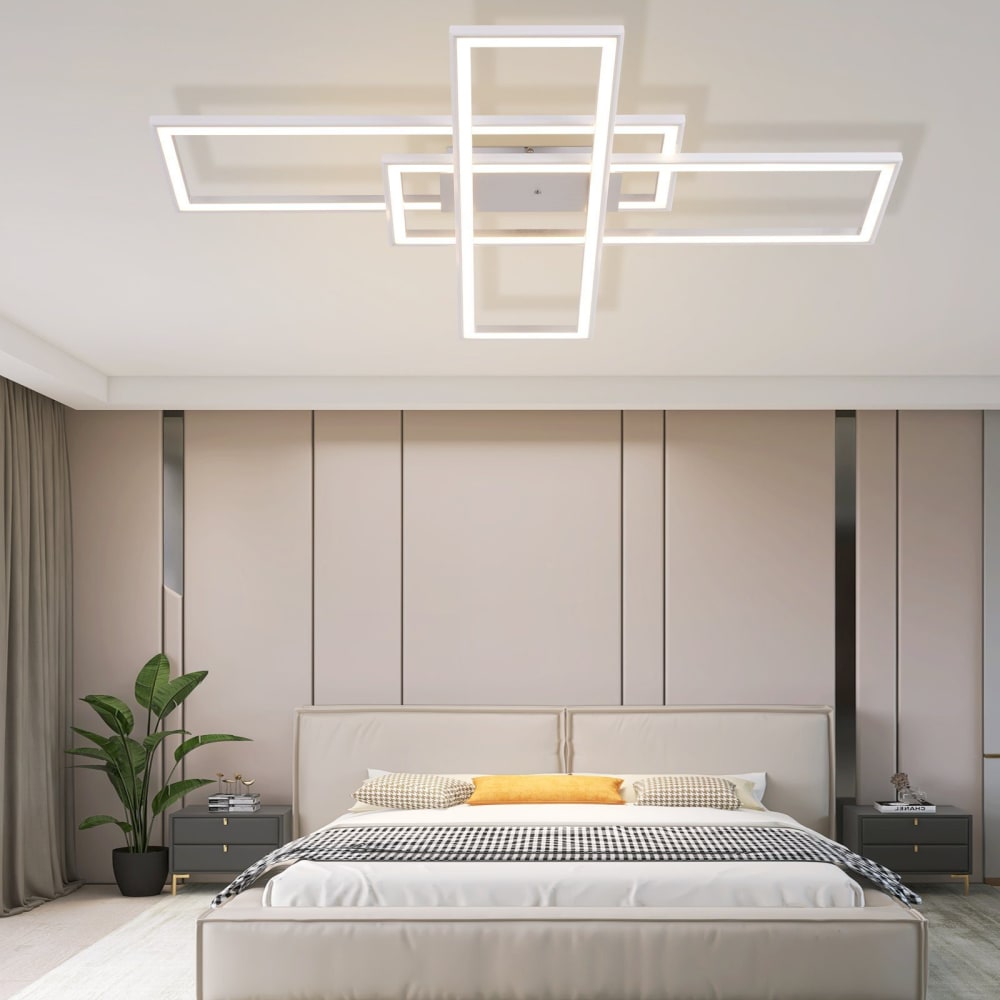 Plafonnier en fer aluminium argenté 101.2x71x7cm led 45w — vue 4
