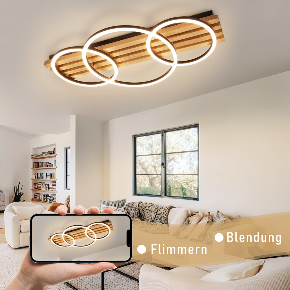 Plafonnier en fer aluminium noir 70x35x8.8cm led 46w — vue 4