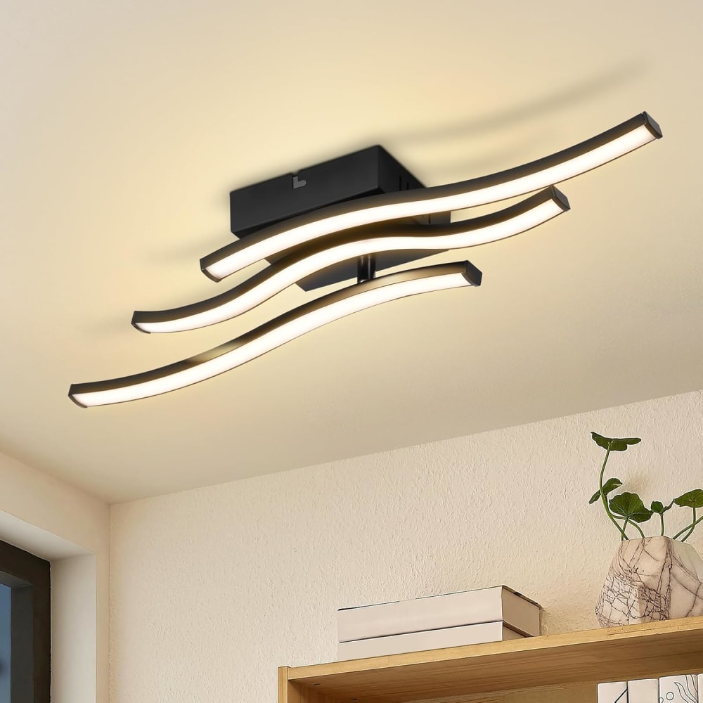 Plafonnier en plastique noir 51.5x12x7.5cm led 3000k 18w — vue 3