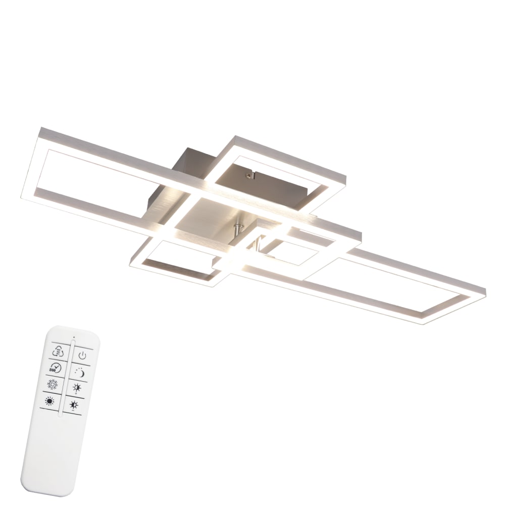 Plafonnier en fer aluminium argenté 64.5x35x9.5cm led 36w