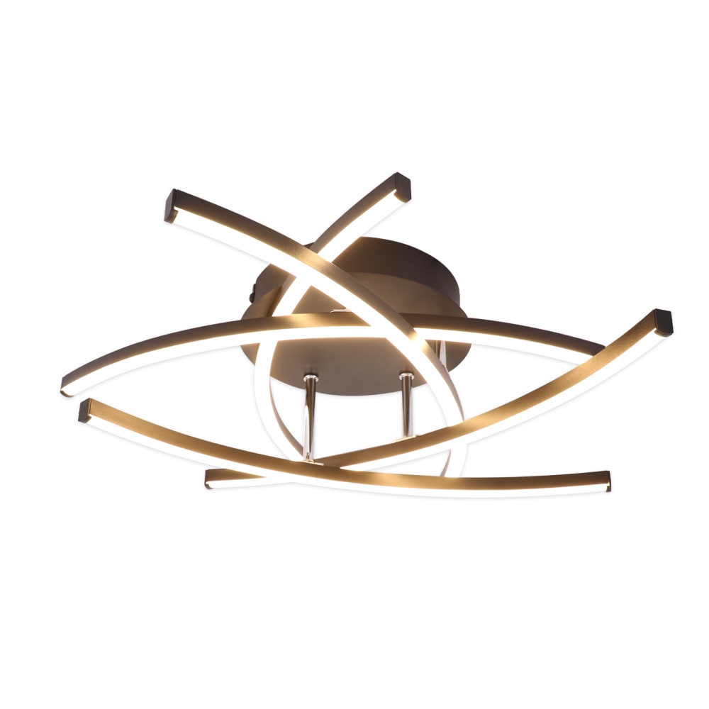 Plafonnier en fer aluminium noir 52x52x13cm led 32w