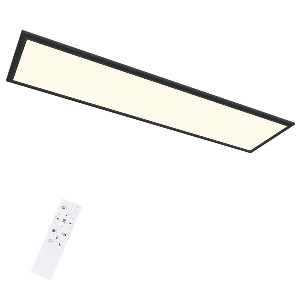 Plafonnier en fer aluminium noir 120x30x5.5cm led 48w
