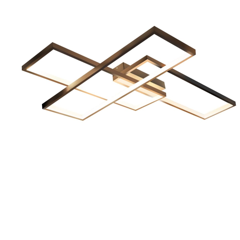 Plafonnier en fer aluminium noir 67x47x9.7cm led 3000k 35w