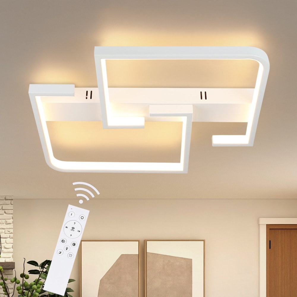 Plafonnier en fer aluminium blanc 42x37x5cm led 35w — vue 3