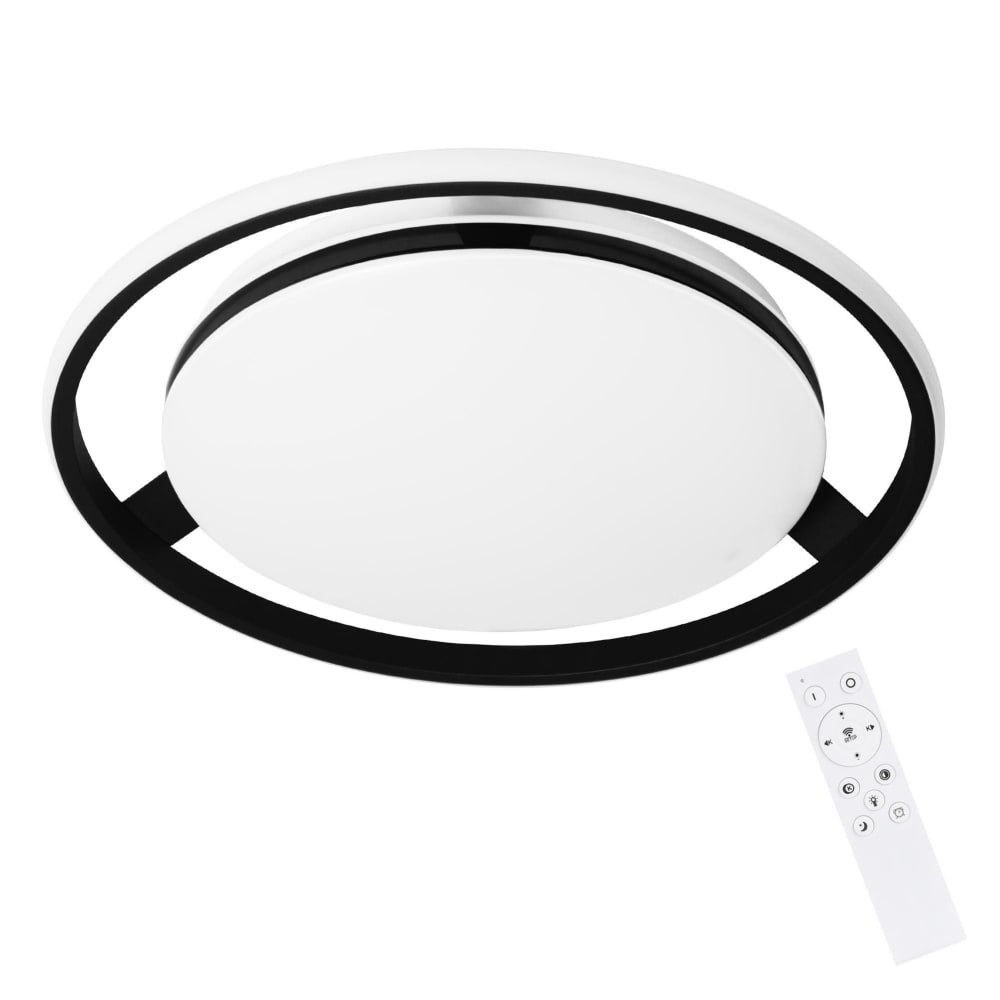 Plafonnier en fer aluminium noir 44.5x44.5x5.5cm led 42w