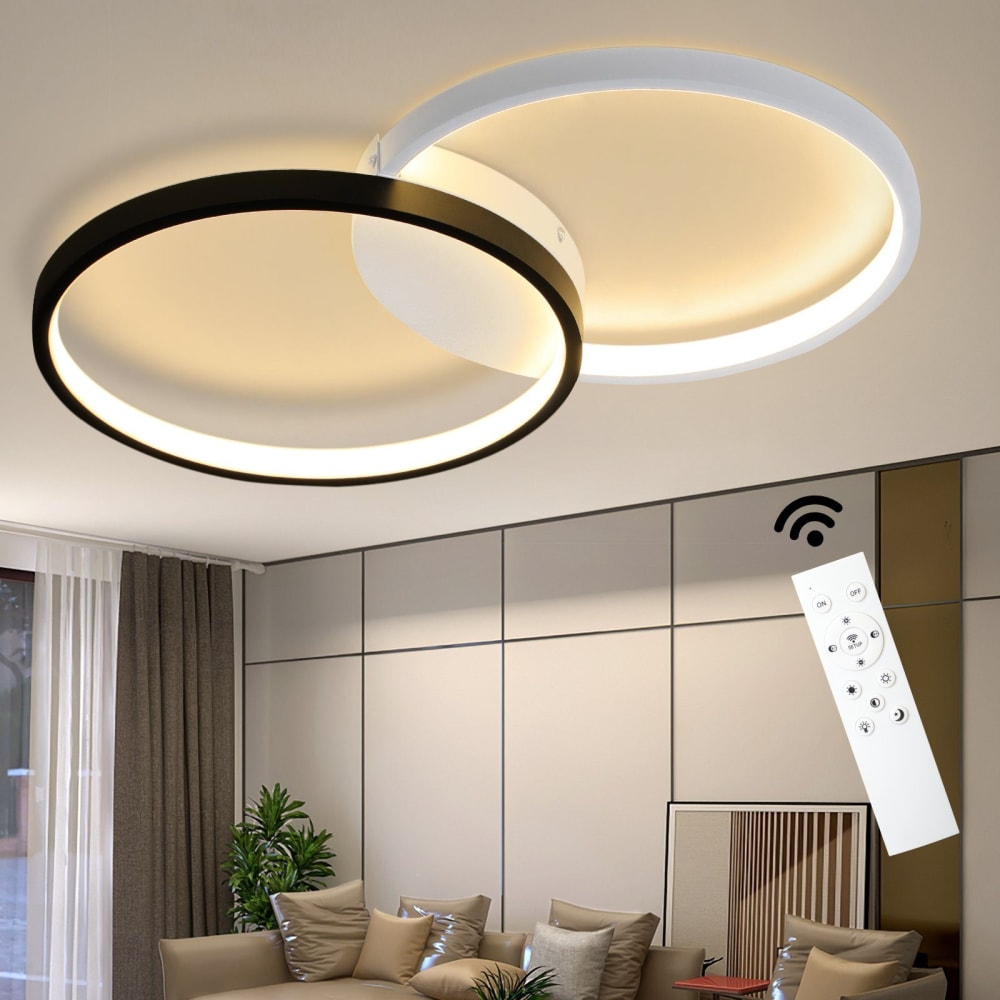 Plafonnier en fer aluminium noir 50x50x4.5cm led 45w — vue 3