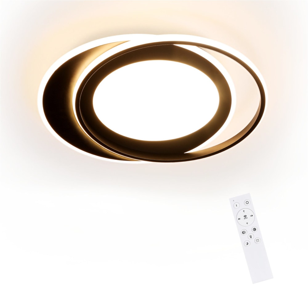 Plafonnier en fer aluminium noir 48.5x7x47.5cm led 66w