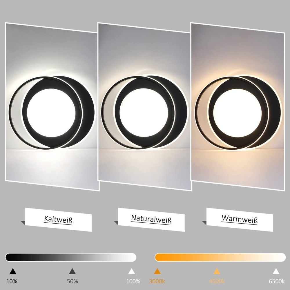 Plafonnier en fer aluminium noir 48.5x7x47.5cm led 66w — vue 4