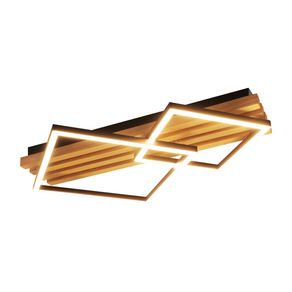 Plafonnier en fer aluminium noir 56.6x41.6x8.8cm led 36w