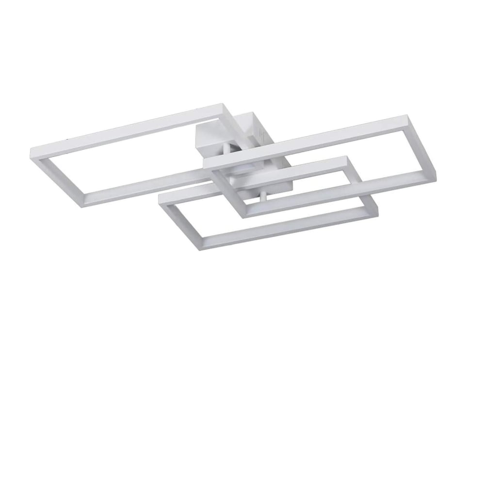 Plafonnier en fer aluminium blanc 60x40x8.5cm led 63w