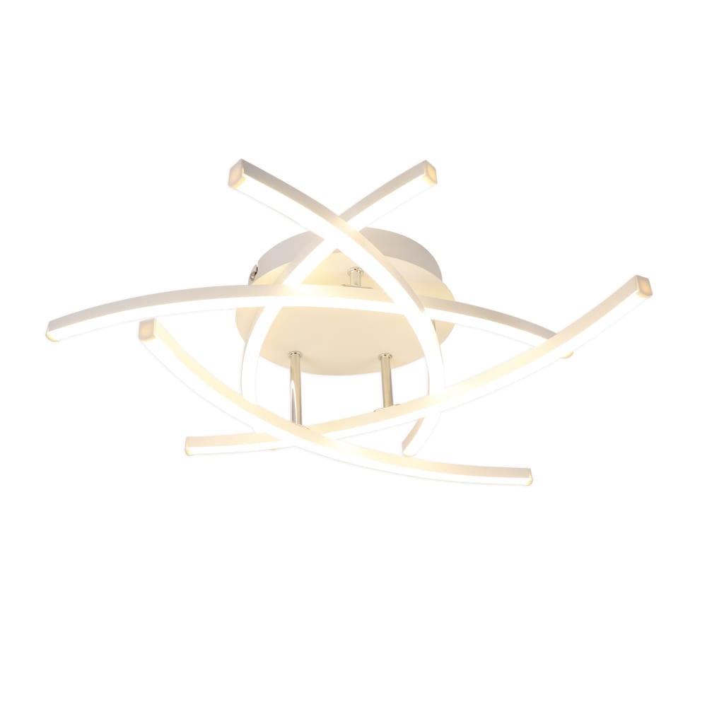 Plafonnier en fer aluminium blanc 52x52x13cm led 32w