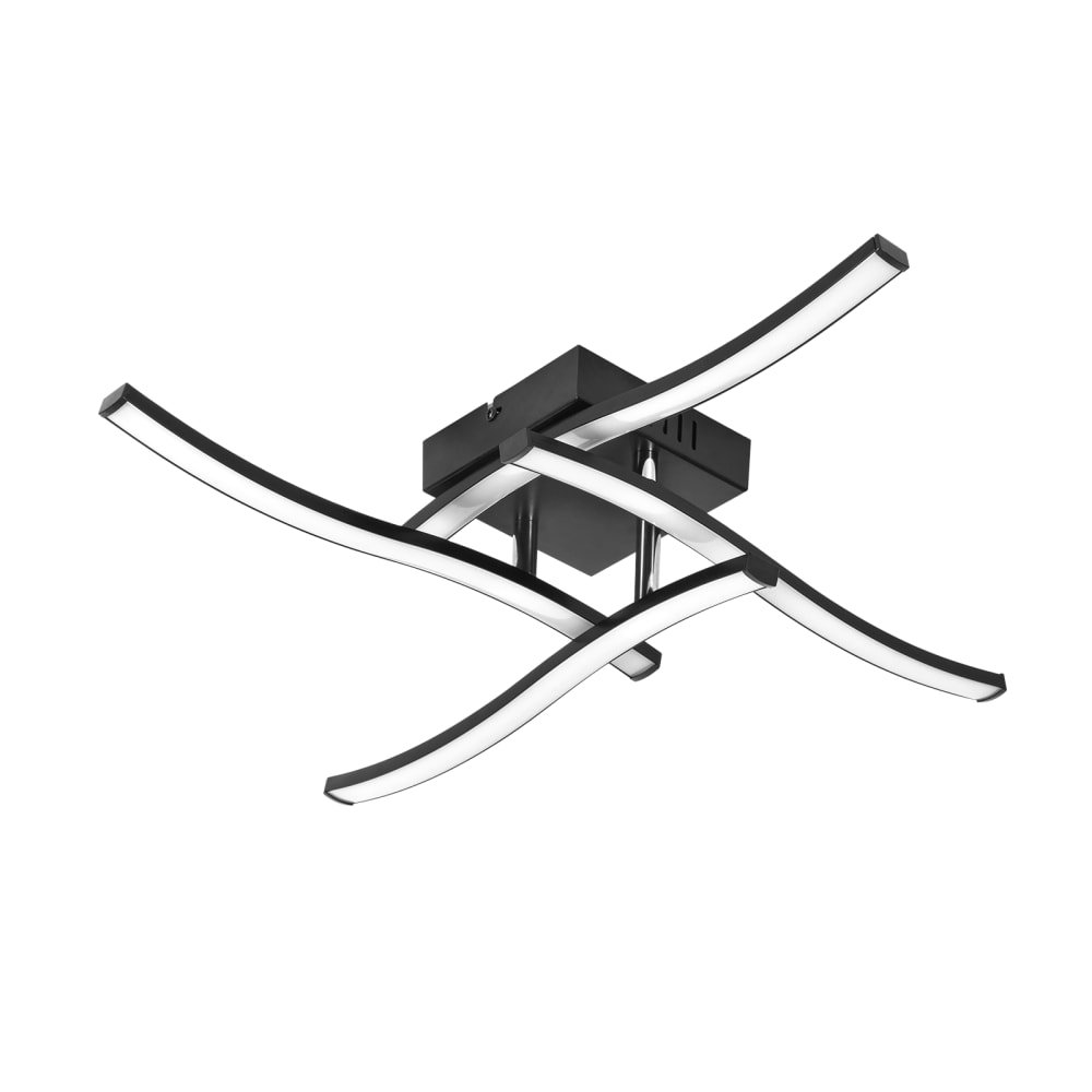 Plafonnier en plastique noir 50.5x50.5x9.5cm led 3000k 24w