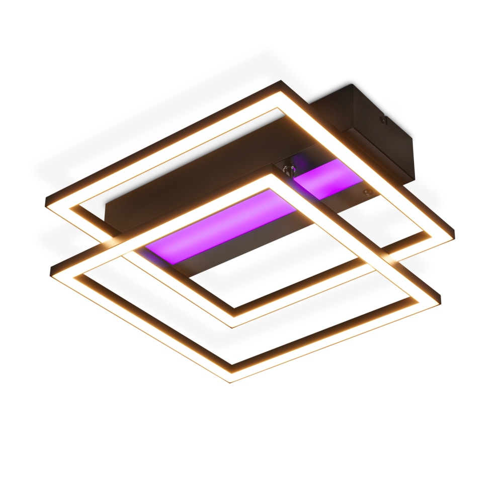 Plafonnier en fer aluminium noir 36x37x7.5cm led 36w