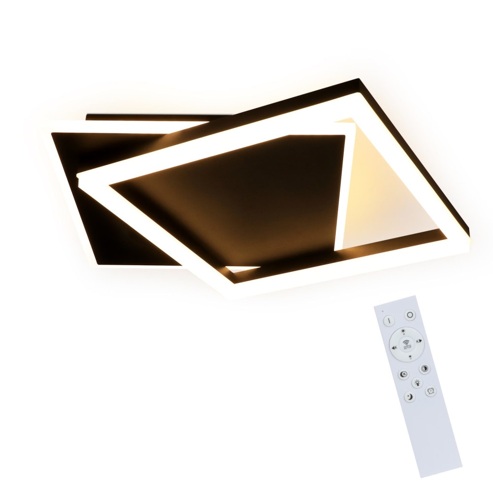 Plafonnier en fer aluminium noir 44x40x6cm led intensité variable 44w