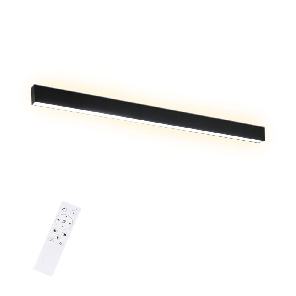 Plafonnier en aluminium noir 53.5x5.2x3.3cm led 17w — vue 4