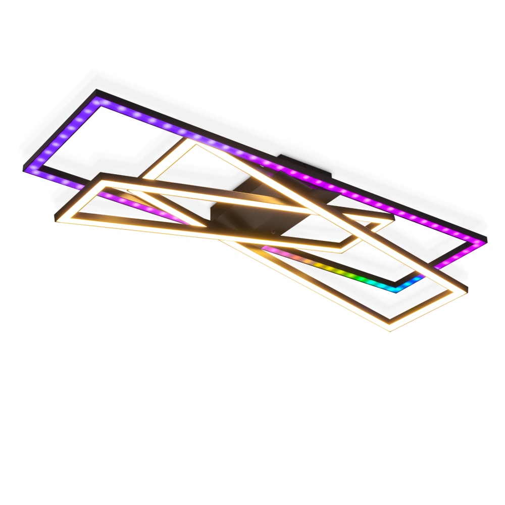 Plafonnier en fer aluminium noir 75x23.5x13.5cm led 41w