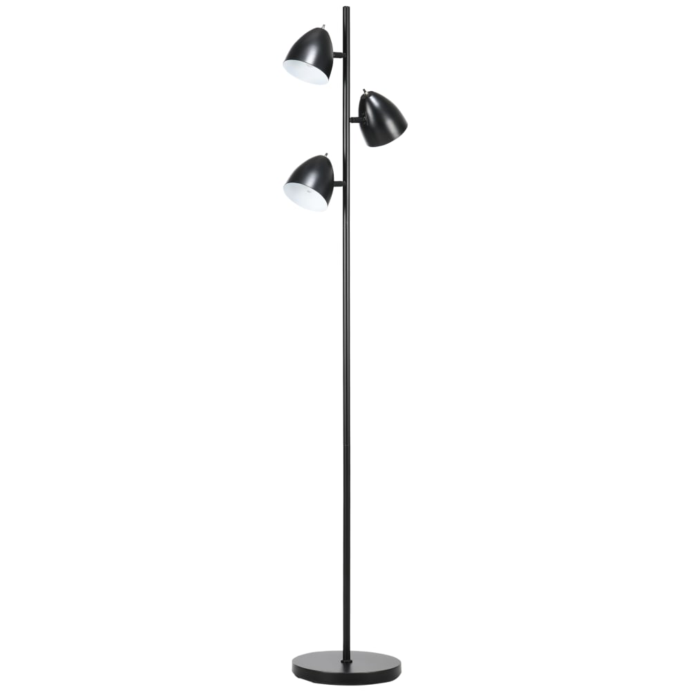 Lampadaire sur pied salon 3 abat-jours orientables acier noir Lampadaire sur pied salon 3 abat-jours orientables acier noir