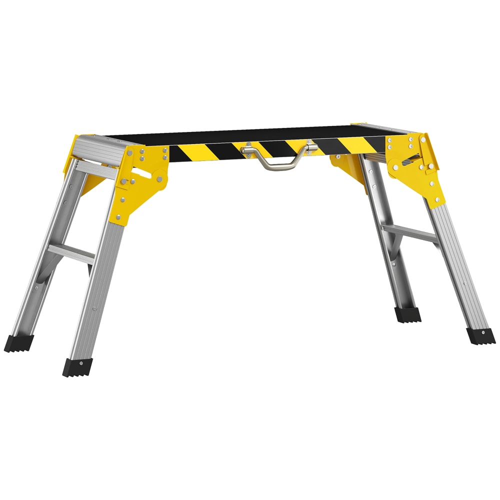 Établi pliable robuste design antidérapant aluminium argenté