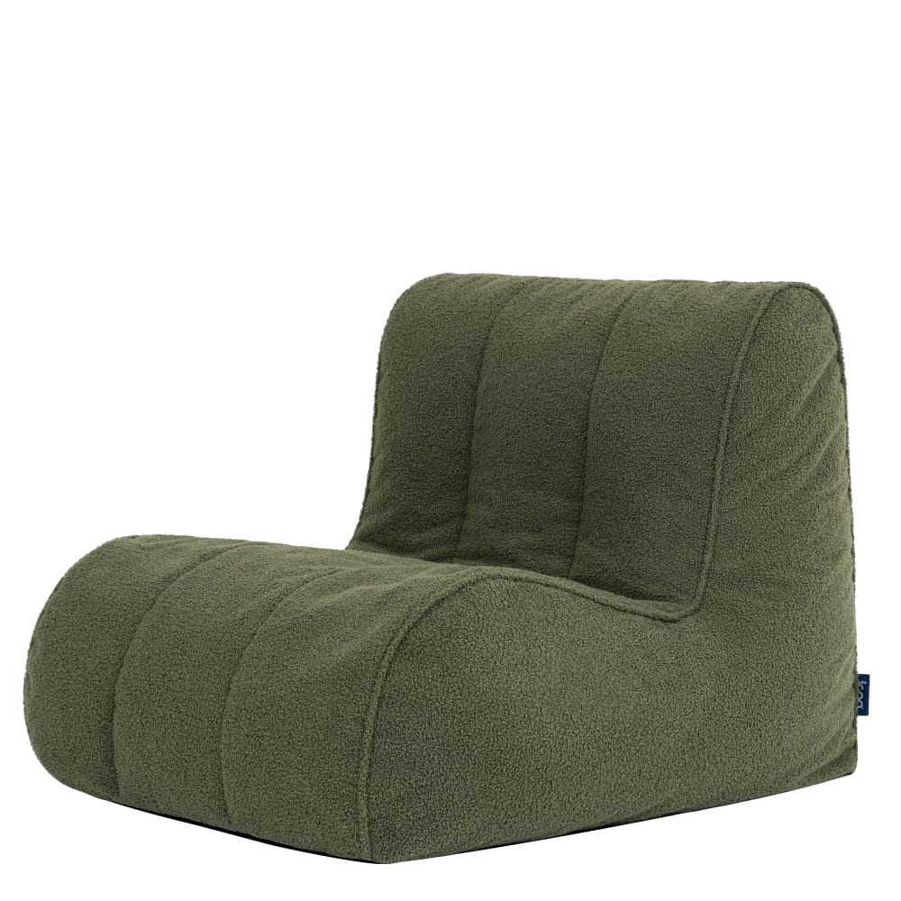 Pouf chauffeuse, fauteuil de sol en bouclette, vert olive Pouf chauffeuse, fauteuil de sol en bouclette, vert olive
