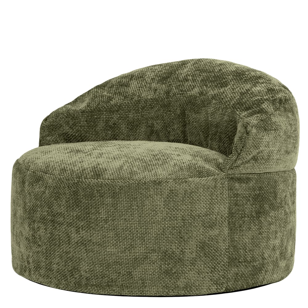 Pouf poire fauteuil décoratif en tissu chenille texturée, vert olive Pouf poire fauteuil décoratif en tissu chenille texturée, vert olive