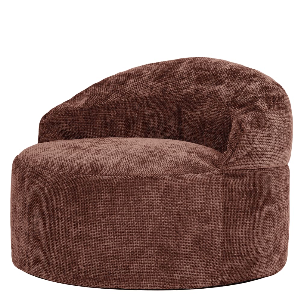 Pouf poire fauteuil décoratif en tissu chenille texturée, mûre