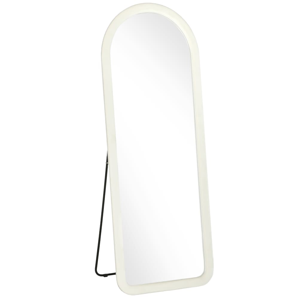 Miroir de sol arqué pleine longueur sur pied mural verre trempé crème