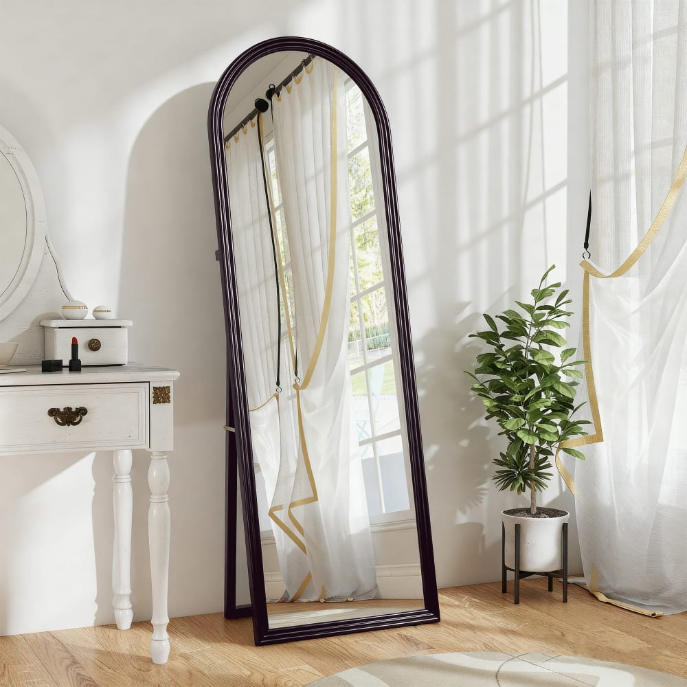 Miroir de sol arqué pleine longueur 53,3 x 162,5 cm en verre marron — vue 3