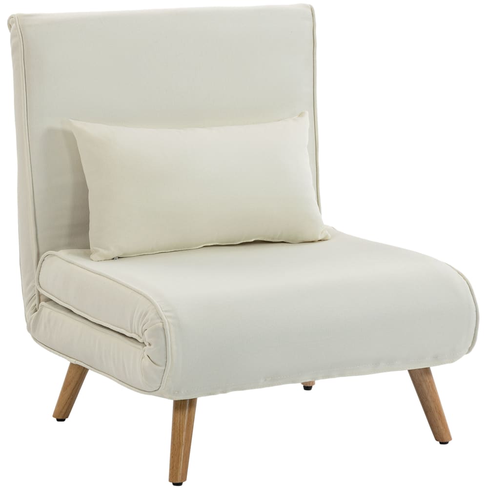 Fauteuil lit convertible multifonction dossier inclinable tissu crème