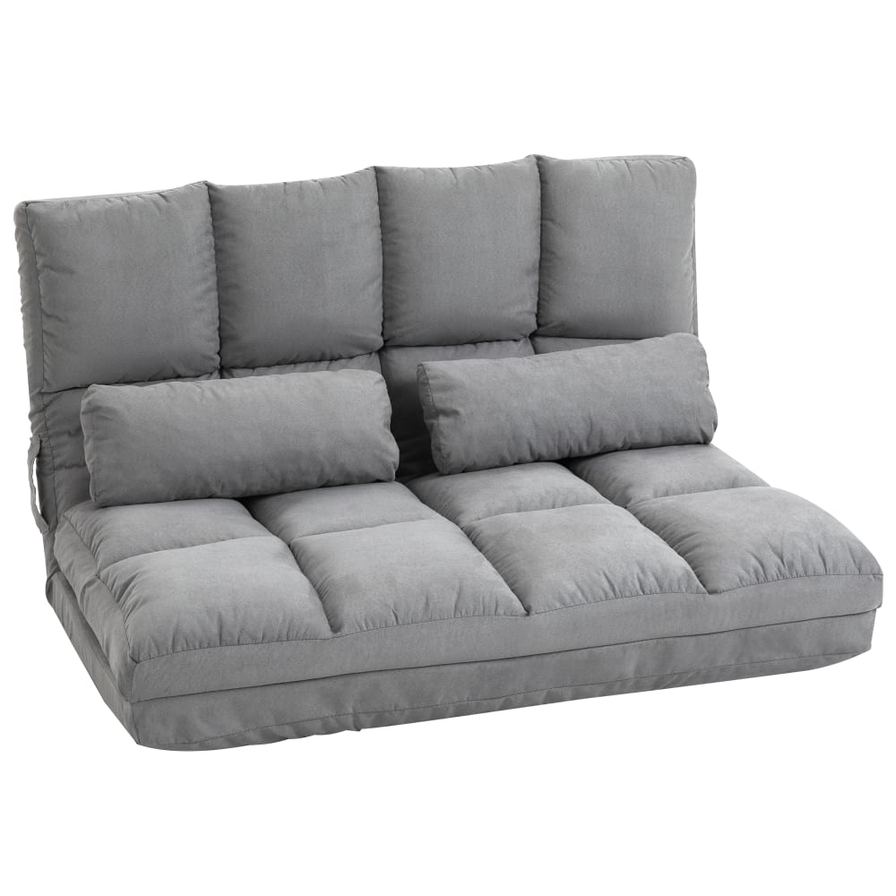 Chauffeuse convertible polyester suédé gris