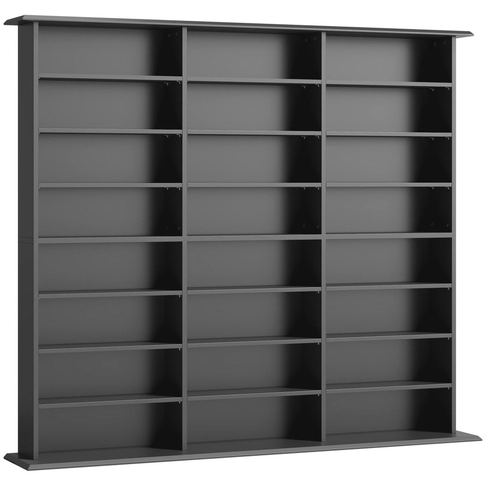 Meuble de rangement pour 1032 cd étagères ajustables bois noir Meuble de rangement pour 1032 cd étagères ajustables bois noir