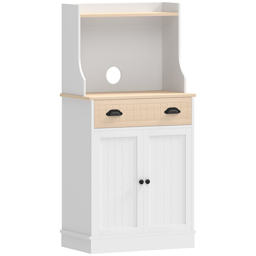 Meuble micro ondes tiroir rangement deux portes bois chêne Meuble micro ondes tiroir rangement deux portes bois chêne