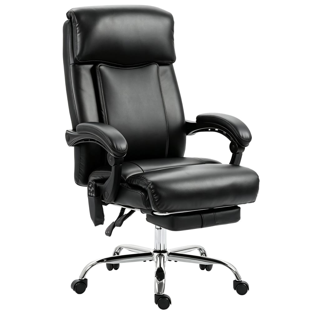 Fauteuil de bureau massant vibrant et chauffant pu noir