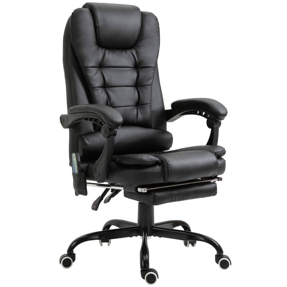 Fauteuil bureau direction massant inclinable repose-pied coussin noir Fauteuil bureau direction massant inclinable repose-pied coussin noir