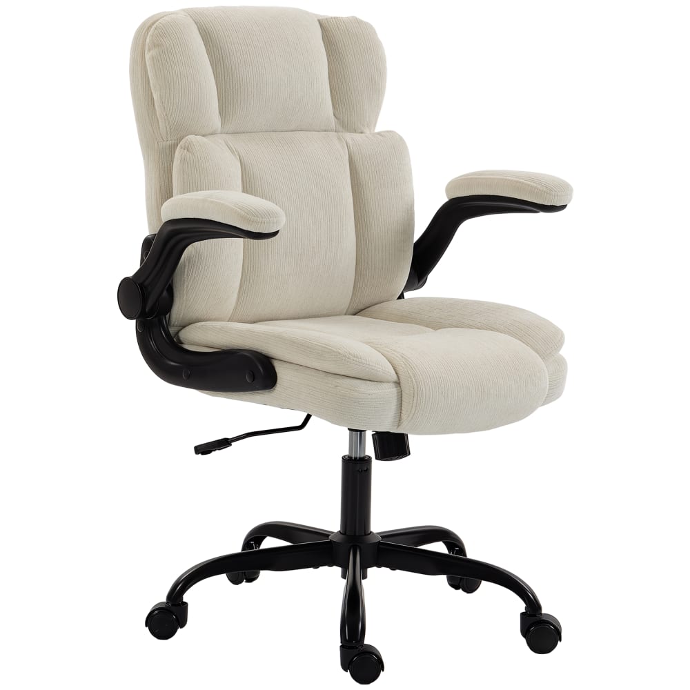 Chaise bureau ergonomique hauteur réglable chenille beige Chaise bureau ergonomique hauteur réglable chenille beige