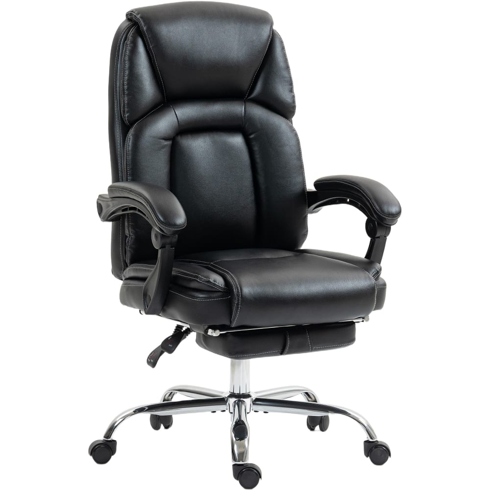 Chaise bureau ergonomique hauteur réglable dossier inclinable pu noir Chaise bureau ergonomique hauteur réglable dossier inclinable pu noir