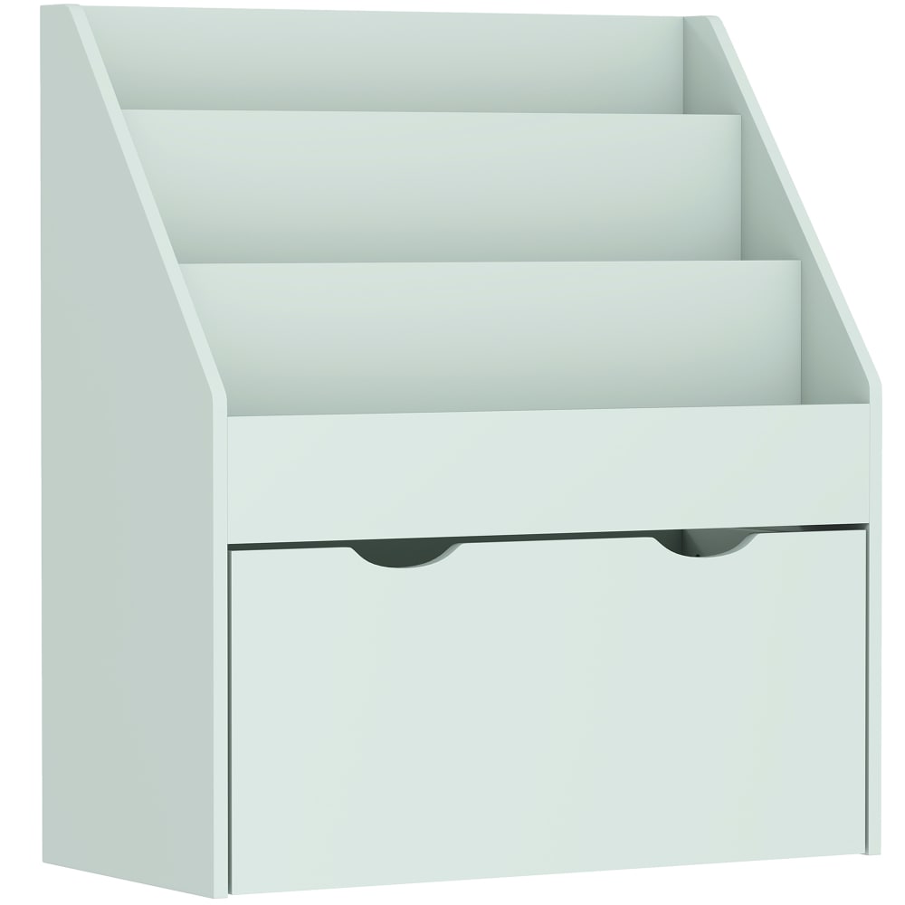 Bibliothèque pour enfants 3 niveaux et tiroir vert Bibliothèque pour enfants 3 niveaux et tiroir vert