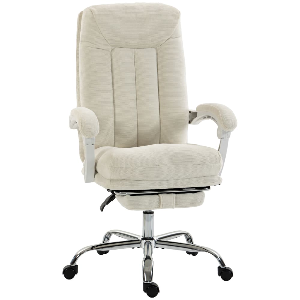 Chaise de bureau ergonomique inclinable pivotant à 360° chenille crème Chaise de bureau ergonomique inclinable pivotant à 360° chenille crème