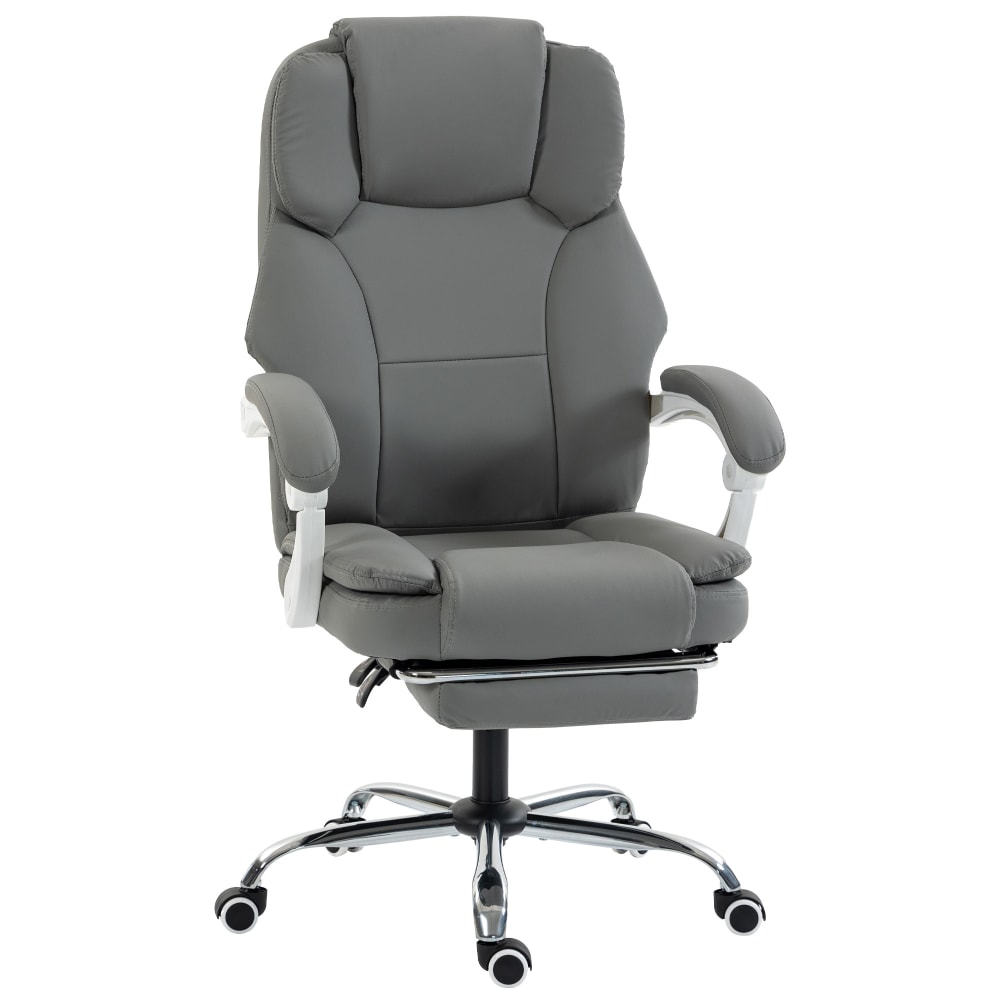 Chaise de bureau inclinable cuir synthétique adapté aux animaux gris